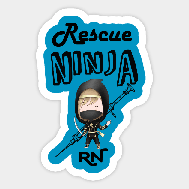 Rescue ninja RN - men -nurse nursing lvn lpn nurse practitioner Sticker by papillon